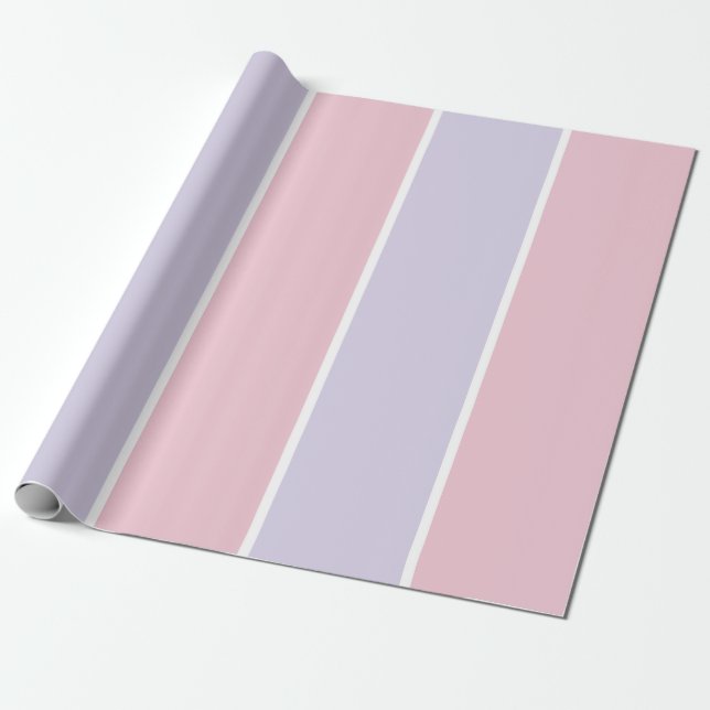 Soft Color Vertical Stripe Pattern Design Wrapping Paper (Unrolled)