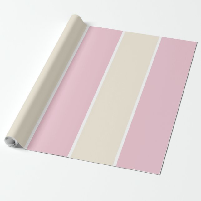 Soft Color Vertical Stripe Pattern Design Wrapping Paper (Unrolled)