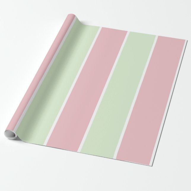 Soft Color Vertical Stripe Pattern Design Wrapping Paper (Unrolled)
