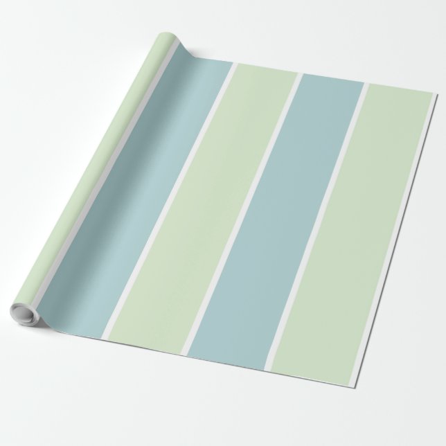 Soft Color Vertical Stripe Pattern Design Wrapping Paper (Unrolled)