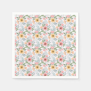 Soft Colored Flower Pattern Napkins