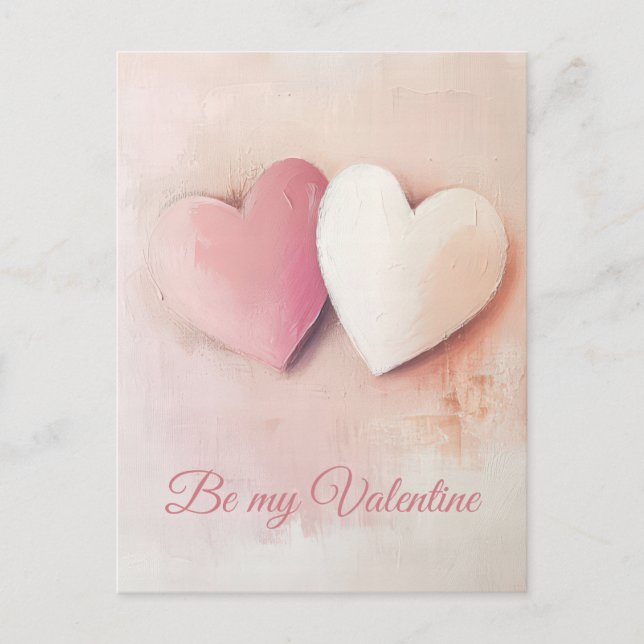 Soft colored Hearts  Valentine's Greeting Postcard (Front)