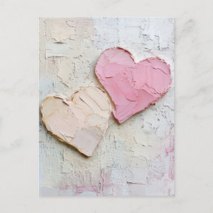 Soft colored Hearts  Valentine's Greeting Postcard