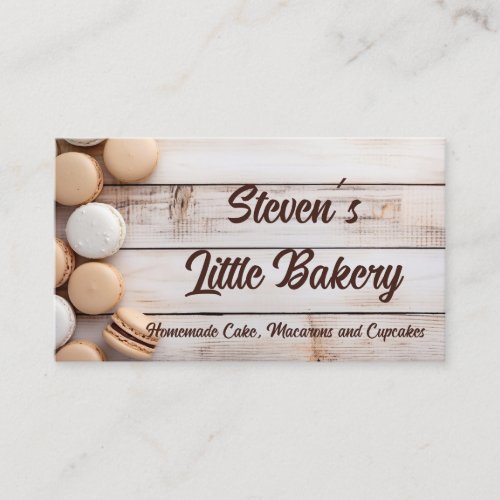 soft colored macarons bakery  business card