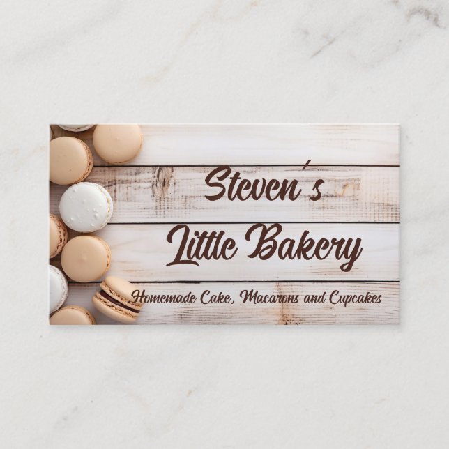 soft colored macarons bakery  business card (Front)