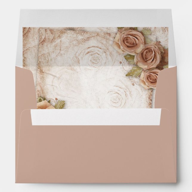 Soft Colored Roses Wedding  Envelope (Back (Bottom))