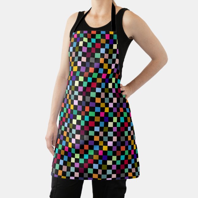 Soft Colorful Checkered Pattern Design Apron (Insitu)