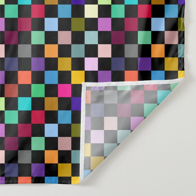 Soft Colorful Checkered Pattern Design Tapestry (Detail)