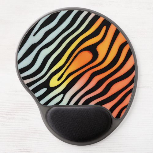 Soft Colorful Pastel Zebra Stripes Gel Mouse Pad