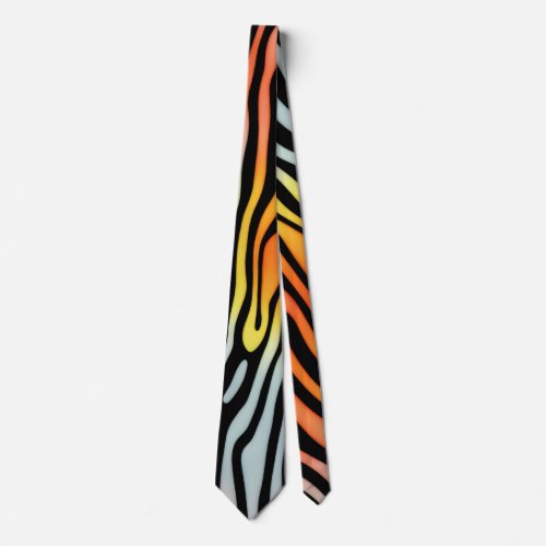 Soft Colorful Pastel Zebra Stripes Neck Tie