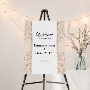 Soft Colorful Spring minimalist floral wedding Foam Board