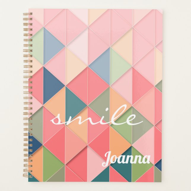 Soft Colorful Triangles Custom Planner (Front)