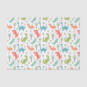 Soft Colors Dinosaurs Palm Trees Kids Tissue Paper