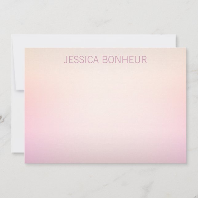 Soft Colors Fading Ombre Note Card (Front)