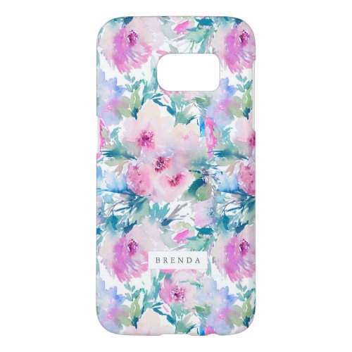 Soft colors flowers collage pattern samsung galaxy s7 case