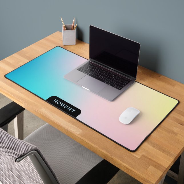 Soft colors gradient iridescent background desk mat (Office 2)