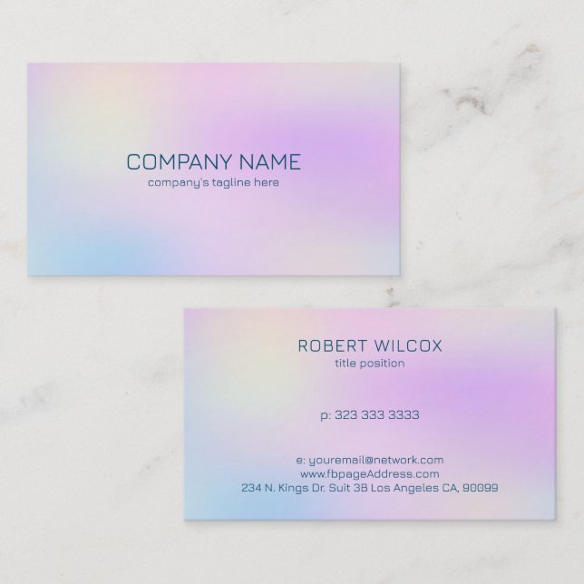 Soft colors holographic background 2 business card (Front/Back)