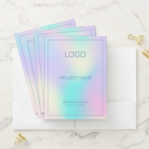 Soft colors holographic background 2 pocket folder