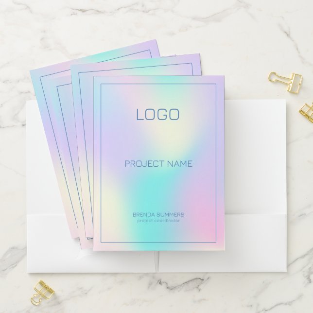 Soft colors holographic background 2 pocket folder (In Situ)