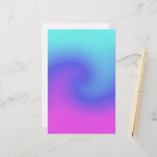 Soft Colors Pastel Swirl Pink Blue Purple Aqua Art Stationery