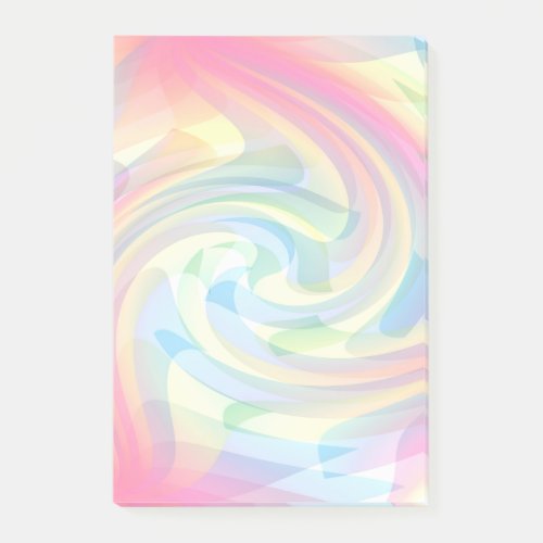 Soft Colors Pastel Swirl Yellow Pink Blue Abstract Post_it Notes