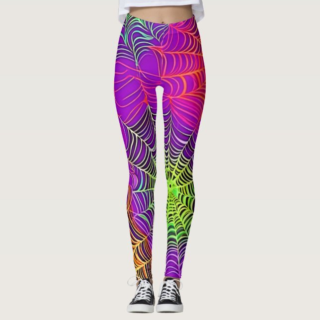 Soft Colors: Spiderweb Art Leggings (Front)