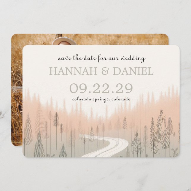 Soft Colors Trail Save The Date (Front/Back)