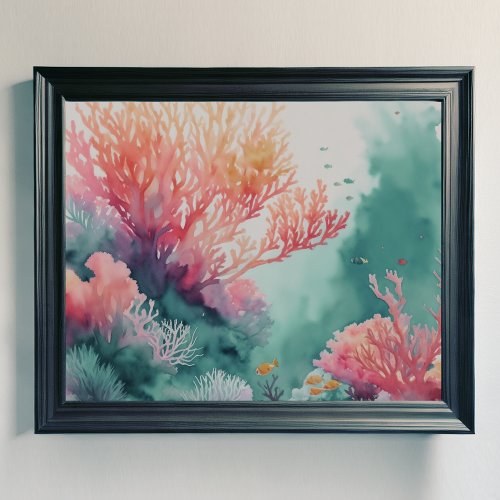 Soft Colors Underwater Coral Reef 54 Poster