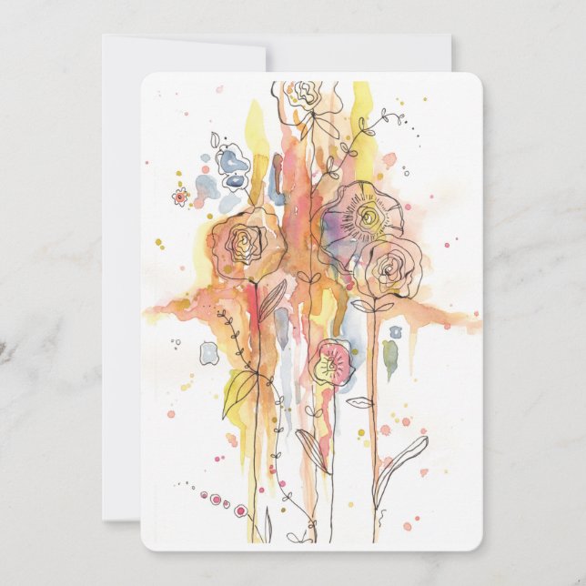 Soft Colors Watercolor Floral All-Occasion Card (Front)