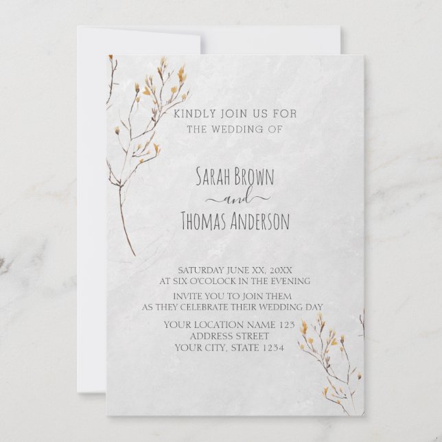 Soft Colors Wildflower Burnt Orange INVITATION (Front)