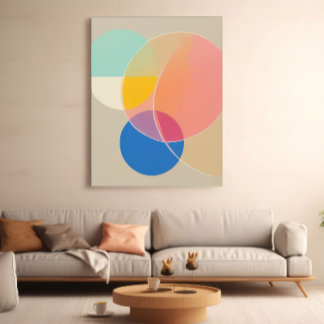 Soft colos geometric shapes modern decorative art poster