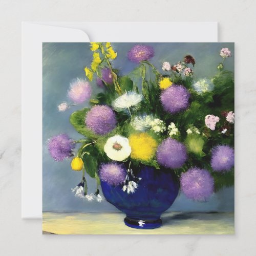 Soft Colour Flower Vase Print Invitation