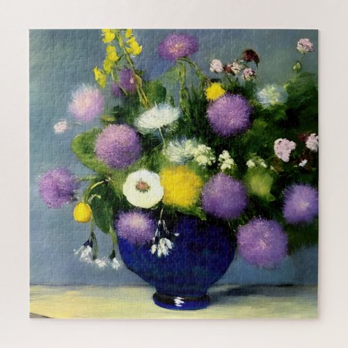 Soft Colour Flower Vase Print Jigsaw Puzzle