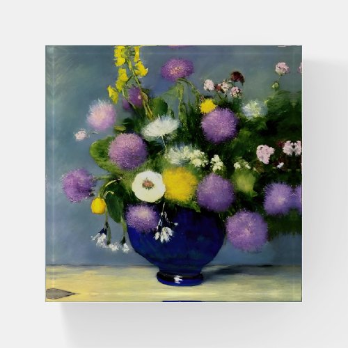 Soft Colour Flower Vase Print Paperweight