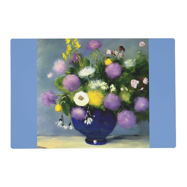 Soft Colour Flower Vase Print Placemat (Front)