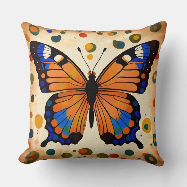 Soft comfy pillow with butterfly design (Front)