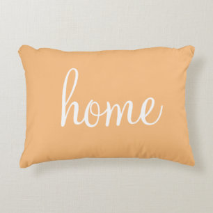 Soft coral color "home" pretty accent pillow