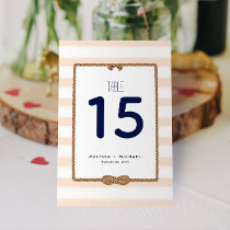 Soft Coral Nautical Knot Table Number (3.5x5.0)