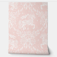 Soft Coral Rococo Carousel Horses & Florals