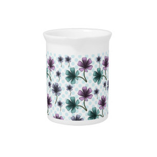 Soft Cottagecore Floral Pattern Pastel Aesthetic Beverage Pitcher