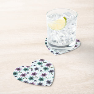 Soft Cottagecore Floral Pattern Pastel Aesthetic Paper Coaster