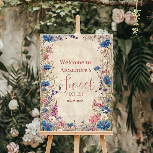Soft Cottagecore Floral Sweet Sixteen Foam Board