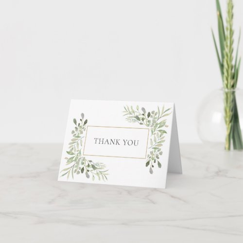 Soft Country Greenery Wedding Thank You Card