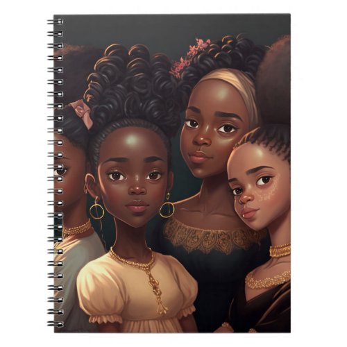 Soft cover spiral notebook_ Little Brown Girls Notebook
