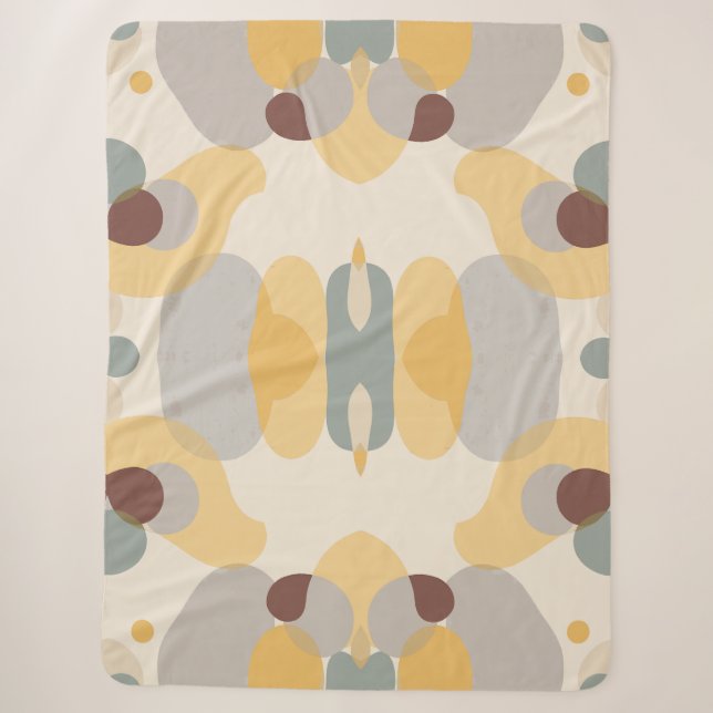 Soft Cozy Abstract Patterned  Sherpa Blanket (Front)