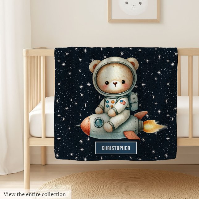 Soft Cozy Teddy Bear Astronaut Baby Boy Blanket (Soft Cozy Teddy Bear Astronaut Baby Boy Blanket)