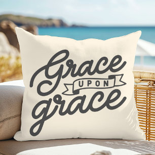Soft Cream Christian Grace Throw Pillow