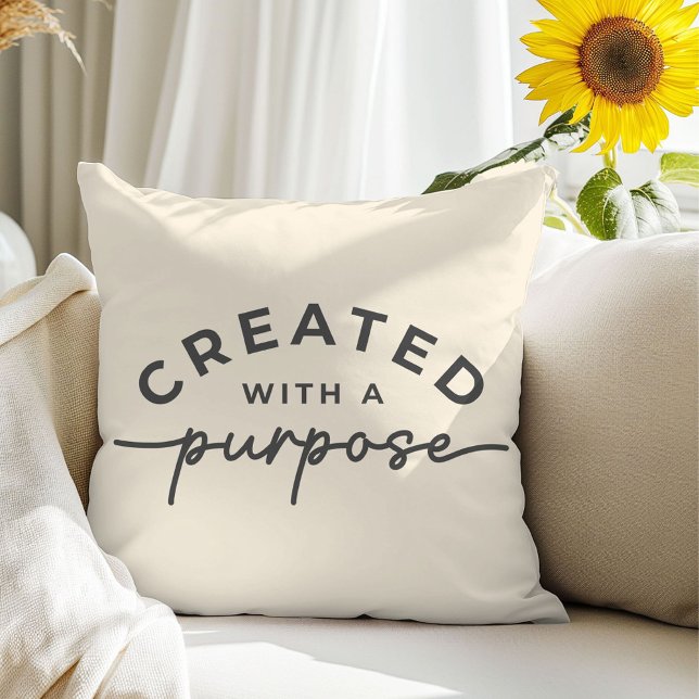 Soft Cream Christian quote Throw Pillow (Creator Uploaded)