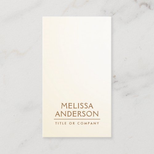 Soft cream ivory modern minimalist professional business card