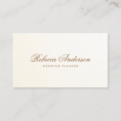 Soft cream ivory satin gradient chic pretty script business card